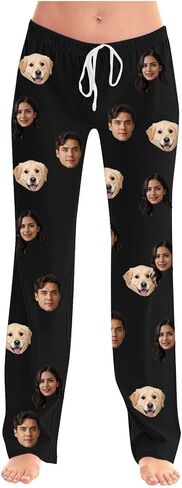 Custom Pajamas Pants with Photo Men Women Pet Dog Cat Christmas Valentines Couples Widding Personalized Funny Gifts in Saudi Arabia