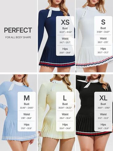 Women's 2 Piece Tennis Skirt Set Golf Outfits, Zip Back Top & Pleated Skort with Pockets, Pickleball Athletic Clothing in Saudi Arabia