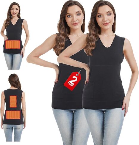 2 Pack Heated Vest,Without Battery, 3 Heating Area Heated Vest Womens of Warm Base in Saudi Arabia