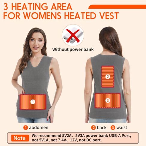 2 Pack Heated Vest,Without Battery, 3 Heating Area Heated Vest Womens of Warm Base in Saudi Arabia