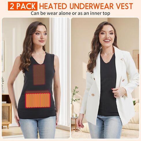 2 Pack Heated Vest,Without Battery, 3 Heating Area Heated Vest Womens of Warm Base in Saudi Arabia