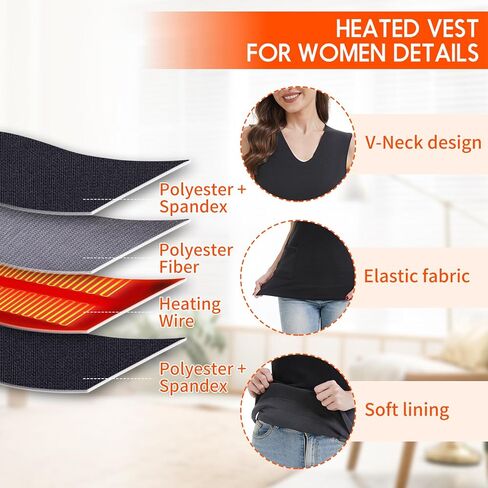 2 Pack Heated Vest,Without Battery, 3 Heating Area Heated Vest Womens of Warm Base in Saudi Arabia