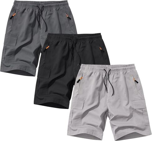 SHOOYING Boys Cargo Shorts Quick Dry Athletic Zipper Shorts Sets in Saudi Arabia