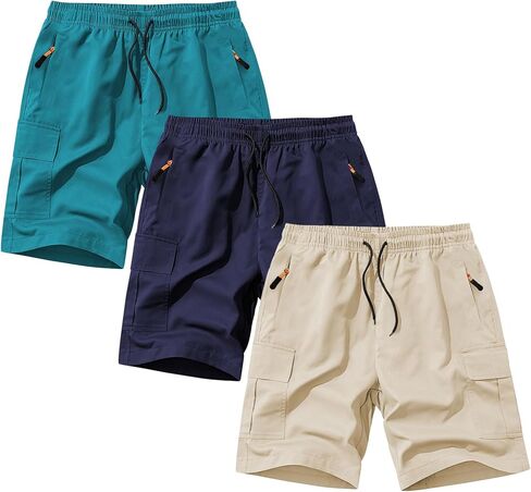 SHOOYING Boys Cargo Shorts Quick Dry Athletic Zipper Shorts Sets in Saudi Arabia