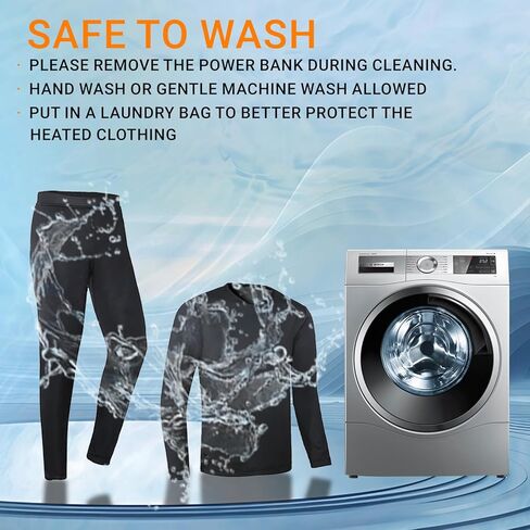 Heated Thermals Underwear Set for Men with 2 Quickly-Charging Batteries, Heated long Johns Shirts and Pants in Kuwait