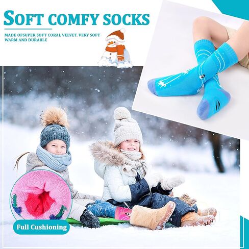 Tphon Kids Merino Wool Ski Socks 2 Pairs Boys Girls Thermal Winter Warm Thick Breathable Socks for Skiing Snowboarding in Saudi Arabia