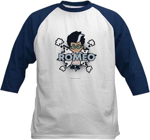 تي شيرت CafePress PJ Masks Romeo Halftone للأطفال، تي شيرت بيسبول قطني للأطفال، قميص بأكمام راجلان 3/4 in Kuwait