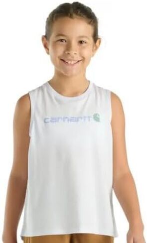 قميص كارهارت الكبير للفتيات بدون أكمام | باستيل لافندر بيربل | شعار يو تي في | شبابي X-لارج (XL/14) in Kuwait