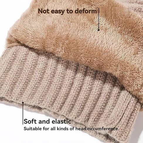 Womens Winter Hat and Face Mask Set with One-Piece Design, Cold Weather Gear for Commuting, Winter Walks and Snow Activities, Windproof Warm Protection for Adult Head Size 22.0-22.8 Inches, Khaki in Saudi Arabia