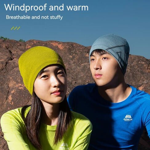 Marino Wool Winter Knit Hat Windproof and Warm, Soft and Comfortable Suitable for Men and Women, Running, Cycling in Saudi Arabia