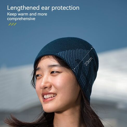 Marino Wool Winter Knit Hat Windproof and Warm, Soft and Comfortable Suitable for Men and Women, Running, Cycling in Saudi Arabia