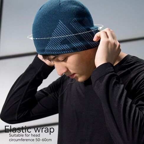 Marino Wool Winter Knit Hat Windproof and Warm, Soft and Comfortable Suitable for Men and Women, Running, Cycling in Saudi Arabia
