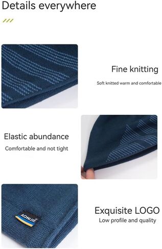 Marino Wool Winter Knit Hat Windproof and Warm, Soft and Comfortable Suitable for Men and Women, Running, Cycling in Saudi Arabia