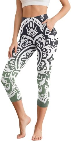 Forest Mushroom High Waisted Leggings for Women, Colorblock Cow Seamless Tights Galaxy Yoga Pants for Workout Sport in Kuwait