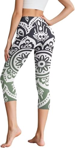 Forest Mushroom High Waisted Leggings for Women, Colorblock Cow Seamless Tights Galaxy Yoga Pants for Workout Sport in Kuwait