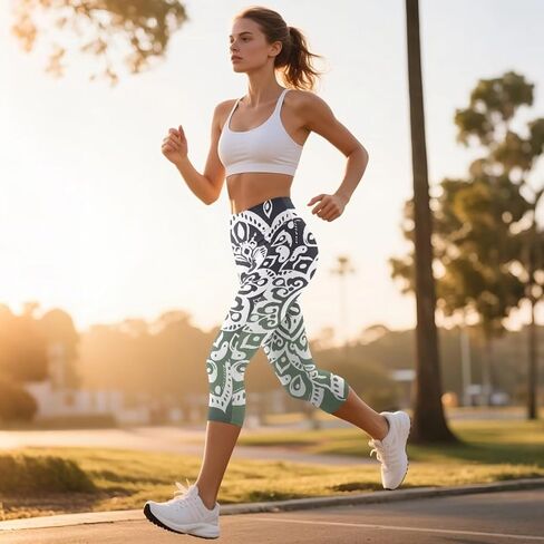 Forest Mushroom High Waisted Leggings for Women, Colorblock Cow Seamless Tights Galaxy Yoga Pants for Workout Sport in Kuwait
