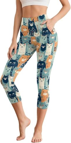Forest Mushroom High Waisted Leggings for Women, Colorblock Cow Seamless Tights Galaxy Yoga Pants for Workout Sport in Kuwait
