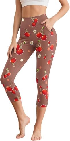 Forest Mushroom High Waisted Leggings for Women, Colorblock Cow Seamless Tights Galaxy Yoga Pants for Workout Sport in Kuwait