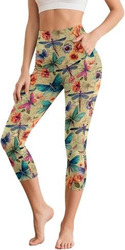 Forest Mushroom High Waisted Leggings for Women, Colorblock Cow Seamless Tights Galaxy Yoga Pants for Workout Sport in Kuwait