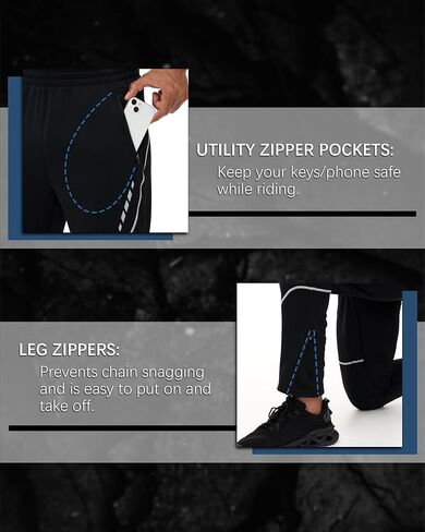 Roadbox Men's Mountain Bike Pants, Winter Thermal Fleece Lined Waterproof Windproof Cycling Pants for Cold Weather MTB in Saudi Arabia