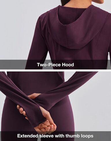 سترة رياضية قصيرة للنساء من K-Swiss - قمصان خفيفة الوزن ذات مقاس نحيف بسحاب - سترات رياضية بغطاء للرأس وفتحات للإبهام in Kuwait