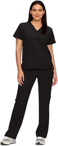 Scrubs for Women Set, Medical Women Scrubs, V-Neck Top and Straight Leg Pants with 11 Pockets (Relaxed Fit) in Saudi Arabia