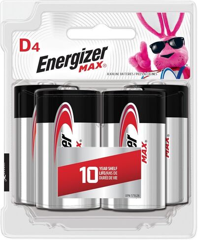Energizer D Batteries, Max Premium D Cell Batteries Alkaline, 4 Count in Saudi Arabia