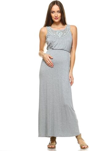 فستان ماكسي للحوامل من وايت مارك MTR302-Grey-XL، رمادي - مقاس كبير جدًا in Kuwait