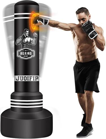 Freestanding Punching Bag for Adults, 70'' Boxing Bag with Stand Kicking Bag Heavy Bag with Boxing Gloves and Electric Air Pump, Women Men Kickboxing Bags for Beginners Training MMA Muay Thai Fitness in Kuwait