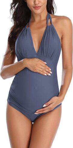 EastElegant Maternity Swimsuits One Piece V-Neck Pregnancy Swimwear Halter Maternity Bikini in Saudi Arabia