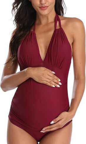 EastElegant Maternity Swimsuits One Piece V-Neck Pregnancy Swimwear Halter Maternity Bikini in Saudi Arabia