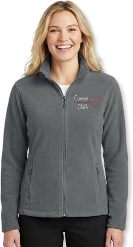 COUPLEHOODIES Custom Nurse Embroidered Zip Up Fleece Jacket with Name – Gift for Nurses, Healthcare workers or Medical Staff in Saudi Arabia