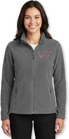 COUPLEHOODIES Custom Nurse Embroidered Zip Up Fleece Jacket with Name – Gift for Nurses, Healthcare workers or Medical Staff in Saudi Arabia