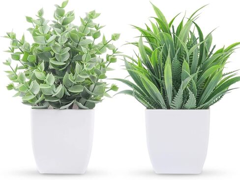 Der Rose 2 Pack Small Fake Plants Mini Artificial Potted Plants for Table Desk Home Laundry Room Bathroom Office Decor in Saudi Arabia