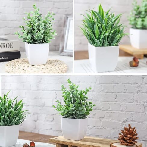 Der Rose 2 Pack Small Fake Plants Mini Artificial Potted Plants for Table Desk Home Laundry Room Bathroom Office Decor in Saudi Arabia