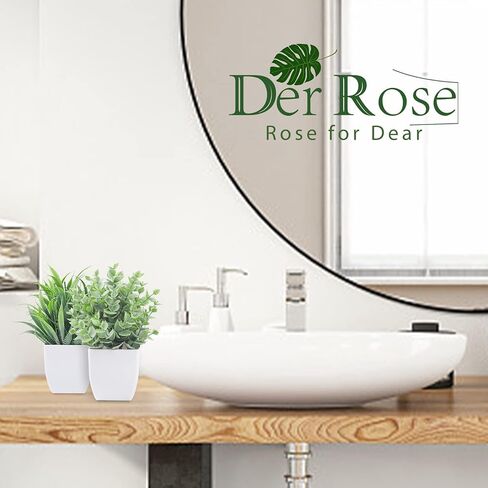 Der Rose 2 Pack Small Fake Plants Mini Artificial Potted Plants for Table Desk Home Laundry Room Bathroom Office Decor in Saudi Arabia