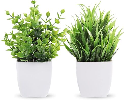 Der Rose 2 Pack Small Fake Plants Mini Artificial Potted Plants for Table Desk Home Laundry Room Bathroom Office Decor in Saudi Arabia