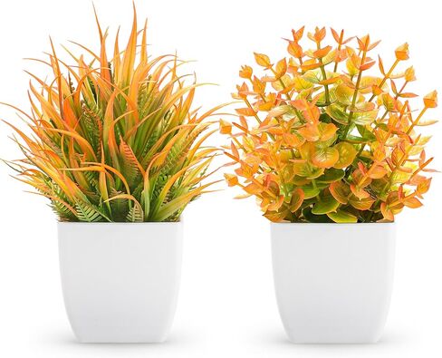 Der Rose 2 Pack Small Fake Plants Mini Artificial Potted Plants for Table Desk Home Laundry Room Bathroom Office Decor in Saudi Arabia