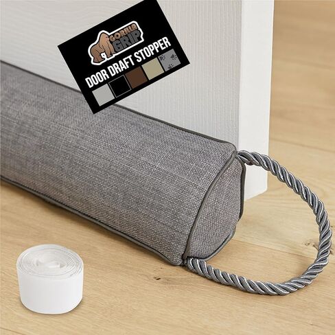GORILLA GRIP Door Draft Stopper for Bottom of Doors, Sweep Weather Stripping Seal Noise, Cold Air Blocker, Soundproofing, Warm Air Sealer, Easy Install Gap Filler, Home Essentials, 32 Inch, Gray in Kuwait