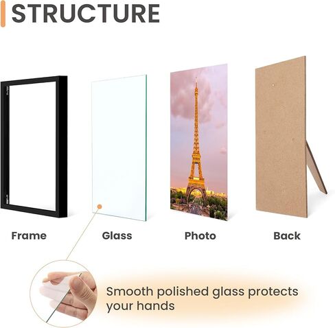 مجموعة إطارات صور upsimples مقاس 5 × 7 مكونة من 3 قطع، مصنوعة من زجاج عالي الدقة لإطارات سوداء مقاس 5 × 7، وإطار صورة رفيع على الحائط وسطح الطاولة لديكور المنزل in Saudi Arabia