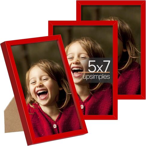 مجموعة إطارات صور upsimples مقاس 5 × 7 مكونة من 3 قطع، مصنوعة من زجاج عالي الدقة لإطارات سوداء مقاس 5 × 7، وإطار صورة رفيع على الحائط وسطح الطاولة لديكور المنزل in Saudi Arabia