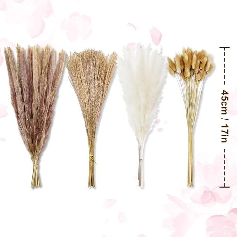 Dried Pampas Grass Decor, 100 Stems Bouquet with Bunny Tails & Reed Grass, Boho Dried Flowers for Wedding, Home Table Centerpieces, Rustic Farmhouse Party Decorations in Saudi Arabia