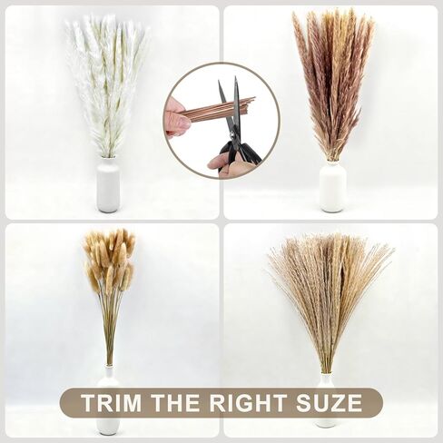Dried Pampas Grass Decor, 100 Stems Bouquet with Bunny Tails & Reed Grass, Boho Dried Flowers for Wedding, Home Table Centerpieces, Rustic Farmhouse Party Decorations in Saudi Arabia