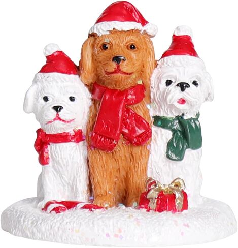 NINIPAPA Christmas Village Accessories Santa's Mailbox Villages Sets for Christmas Decoration Cute Doggy Letter to Santa Resin Christmas Ornaments in Saudi Arabia