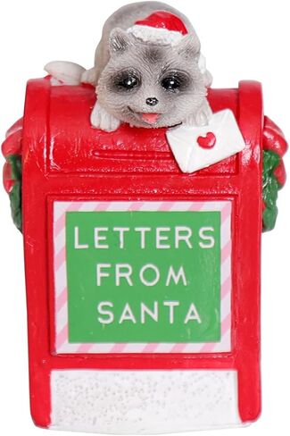 NINIPAPA Christmas Village Accessories Santa's Mailbox Villages Sets for Christmas Decoration Cute Doggy Letter to Santa Resin Christmas Ornaments in Saudi Arabia