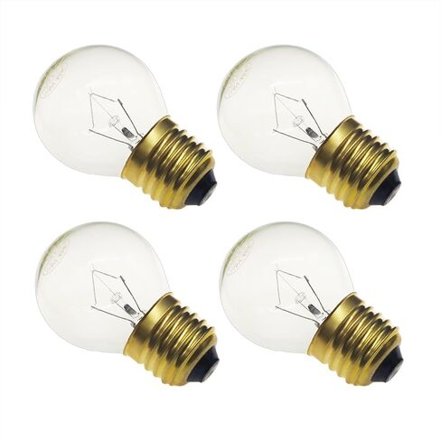 Jslinter 40 Watt Appliance Oven Light Bulb, High Temp, 120V Clear, 415 Lumens, E26/E27 Medium Brass Base, G45, 2-Pack in Saudi Arabia