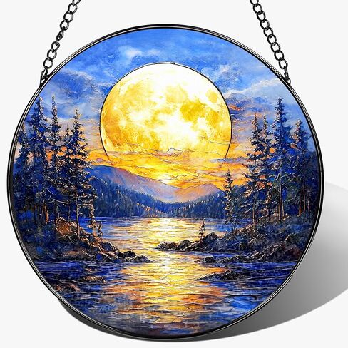 نافذة من الزجاج الملون معلقة، LAOWEIKI 8 بوصة شجرة الحياة Suncatcher، زخرفة الزجاج الملون، Suncatchers لتعليق النوافذ، ديكور النوافذ، في الهواء الطلق أو في الداخل، هدايا للأم والجدة والزوجة والأسرة in Kuwait