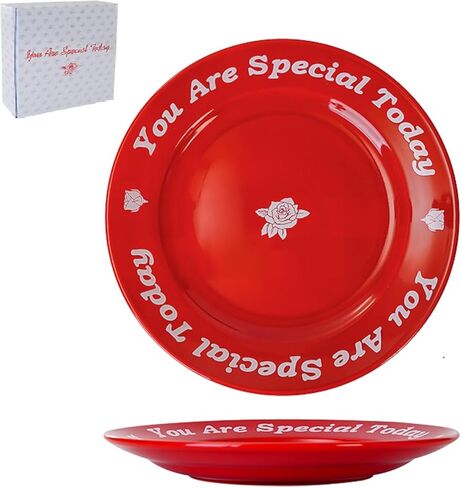 You Are Special Today Red Plate, 10.63" Ceramic Dish, Unique Celebration Plate for Birthday, Wedding, Party, Anniversary, Baby Showers, Dinner, Engagements（1PCS） in Saudi Arabia