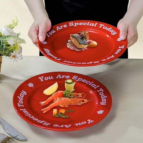 You Are Special Today Red Plate, 10.63" Ceramic Dish, Unique Celebration Plate for Birthday, Wedding, Party, Anniversary, Baby Showers, Dinner, Engagements（1PCS） in Saudi Arabia