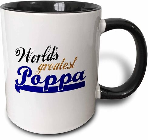 3Drose Worlds Greatest Poppa Mug ، 11 أوقية ، أسود in Saudi Arabia